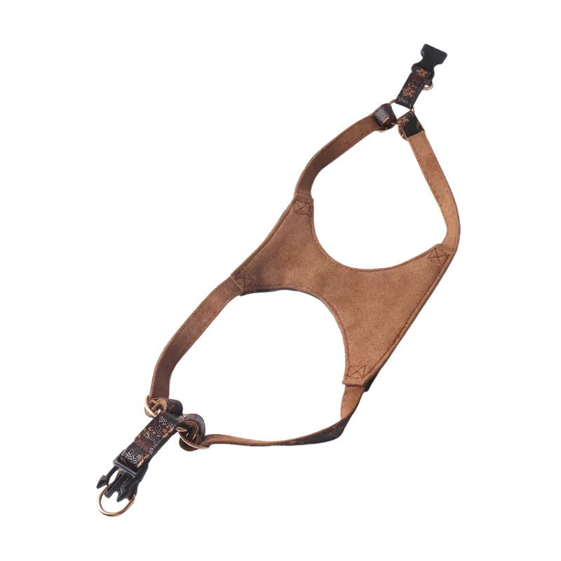 designer dog harness dog clothes dog collar dog designer Adjustable Soft PU Leather Suede Lining Pet Vest Harness and Leash