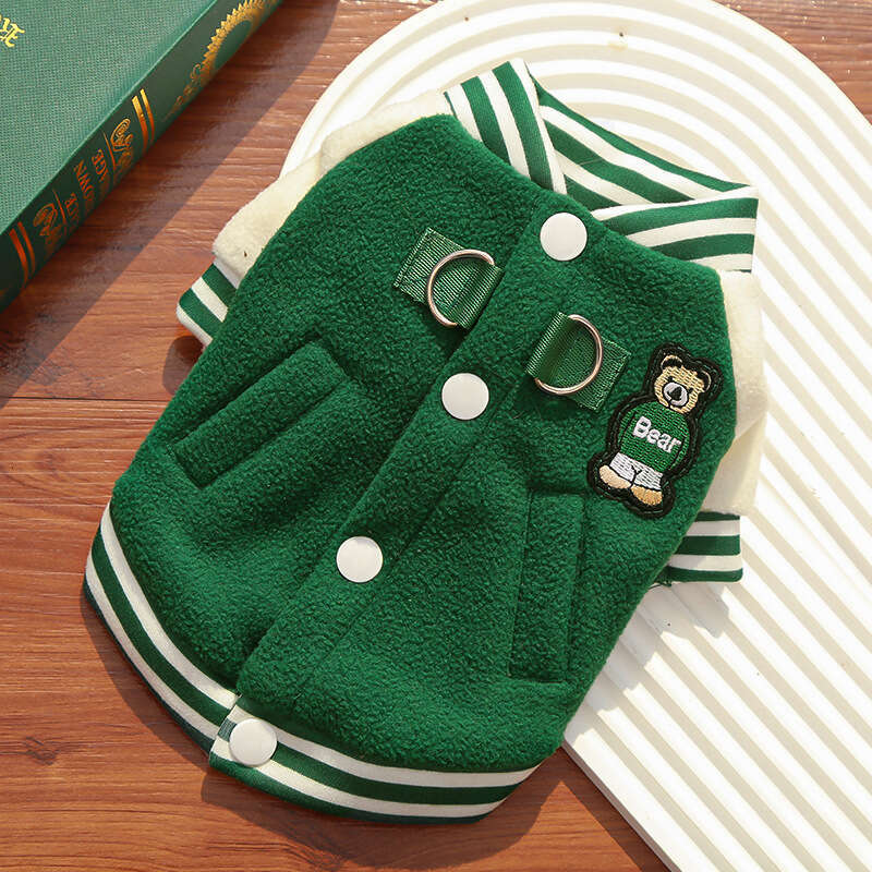 Dog Clothes Baseball Jacket Autumn Winter Fleece Coat Pet Teddy Schnauzer French Bulldog Pug Clothing Supplies