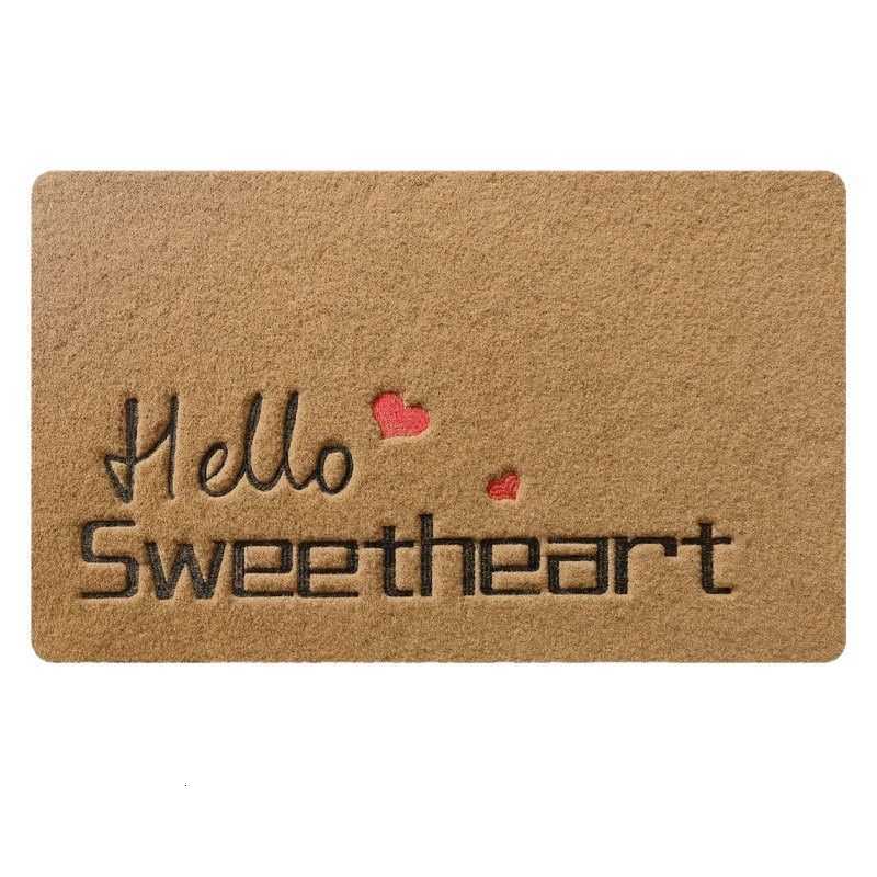 Faux Coconut Palm Doormat Embroidered Entrance Mat Mud Scraper Faux Palm Non-Slip Foot Mat Outdoor Mat S260207