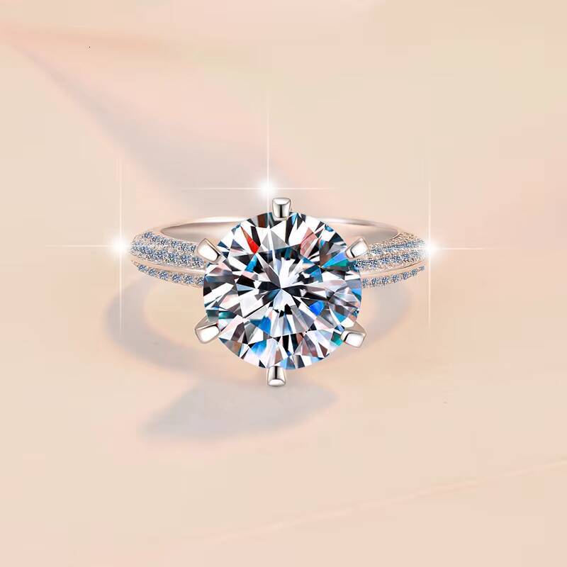Fine Fashion Jewelry VVS1 Moissanite Diamond Ring Jewelry Couple Wedding Proposal S925 Sterling Silver Ring of Wedding