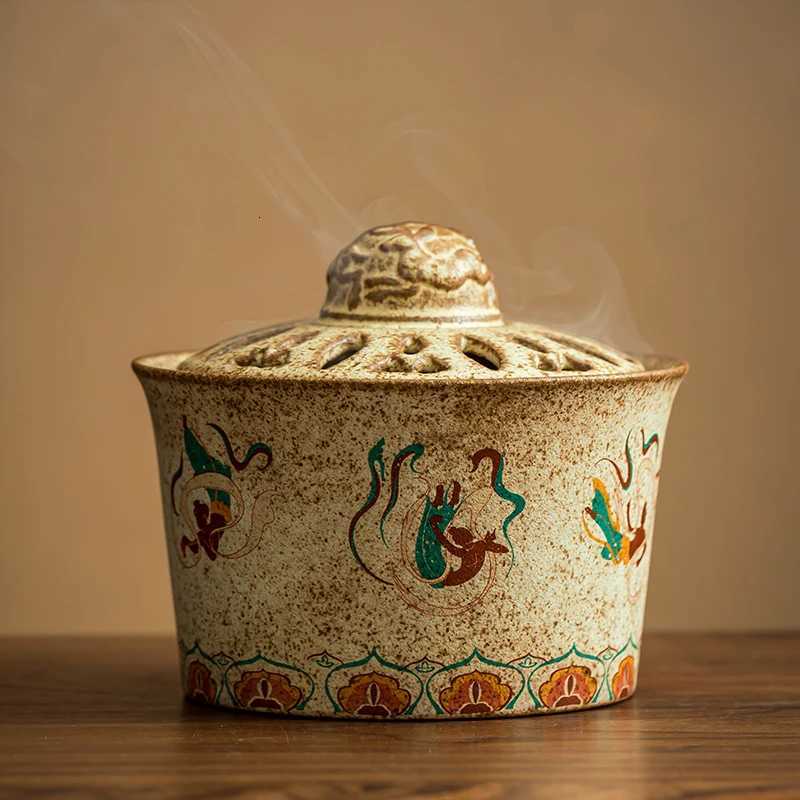 Tradition Dunhuang Feitian Lady Incense Burner Guochao Retro Ceramic Plate Aromatherapy Burner Ornament Household Tea House C260209