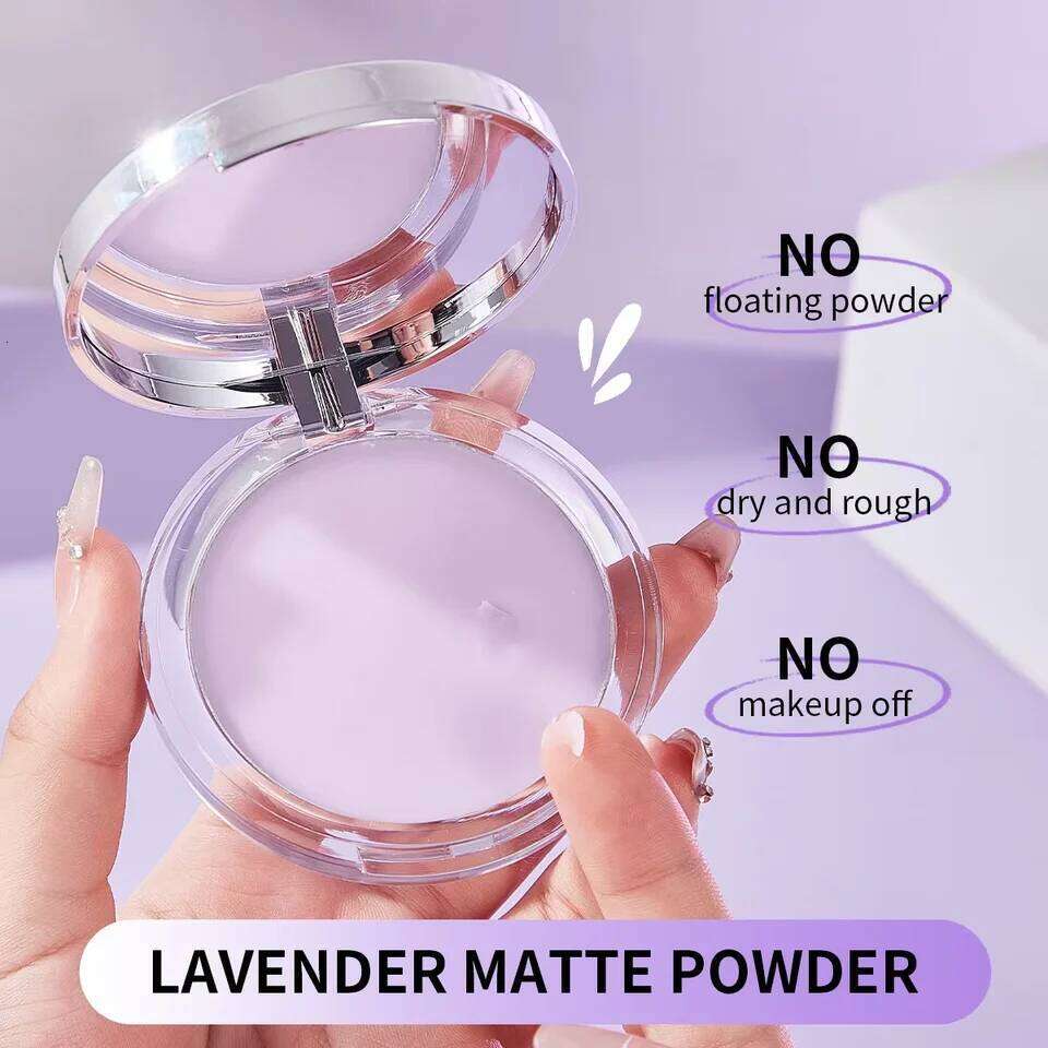 Lavender Pressed Matte Lasting Oil Control Full Coverage Face Compact Setting Powder Makeup Foundation Cosmetics 26L0209