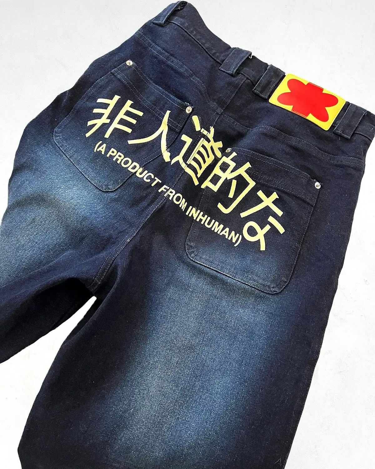Vintage Blue Denim Short Y2K Jeans Streetwear Patchwork Men Women Hip Hop Cartoon Graphics Loose Denim Fitness Casual Shorts 260208