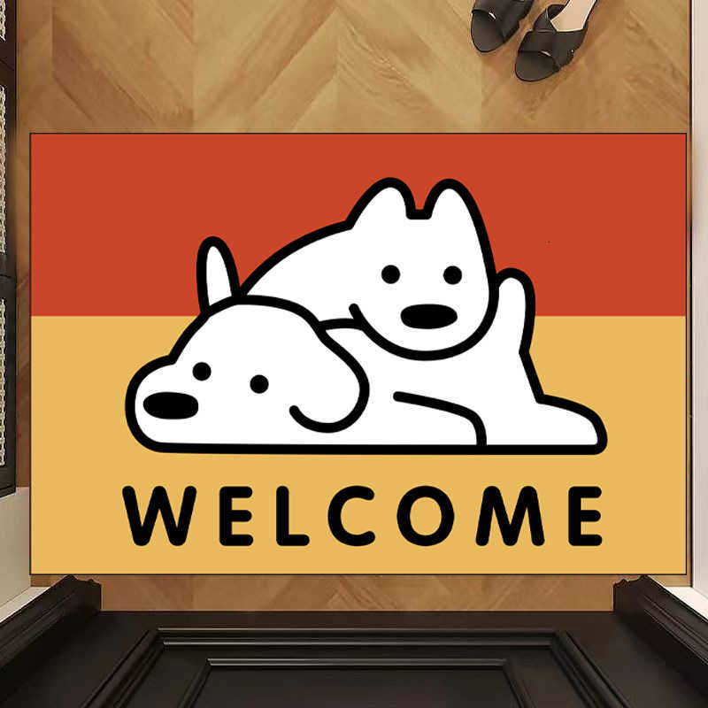 Cartoon cute and soothing entrance door mat home use dirt-resistant and easy to clean foot mat for the hallway entrance silk loop floor mat S260207