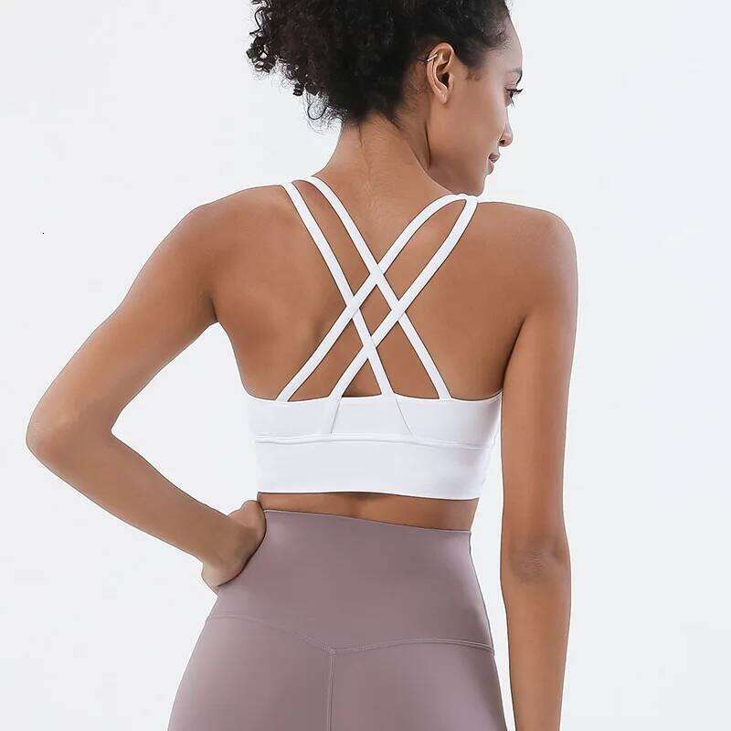 SOISOU Women Cropped Bralette Gym Yoga Sports Cross Sexy Female Bra Breathable Top Women's Underwear 25 Colors 26Y0209