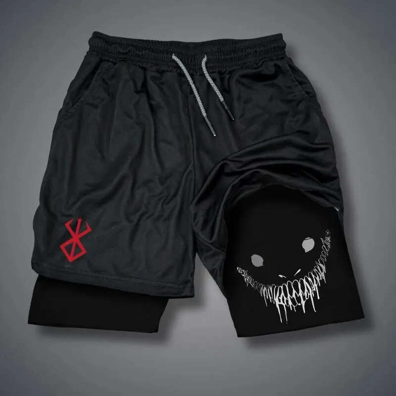 Men's Running Shorts 2-in-1 Quick-Dry Gym Workout Jogging Fitness Double-Layer Sports Shorts