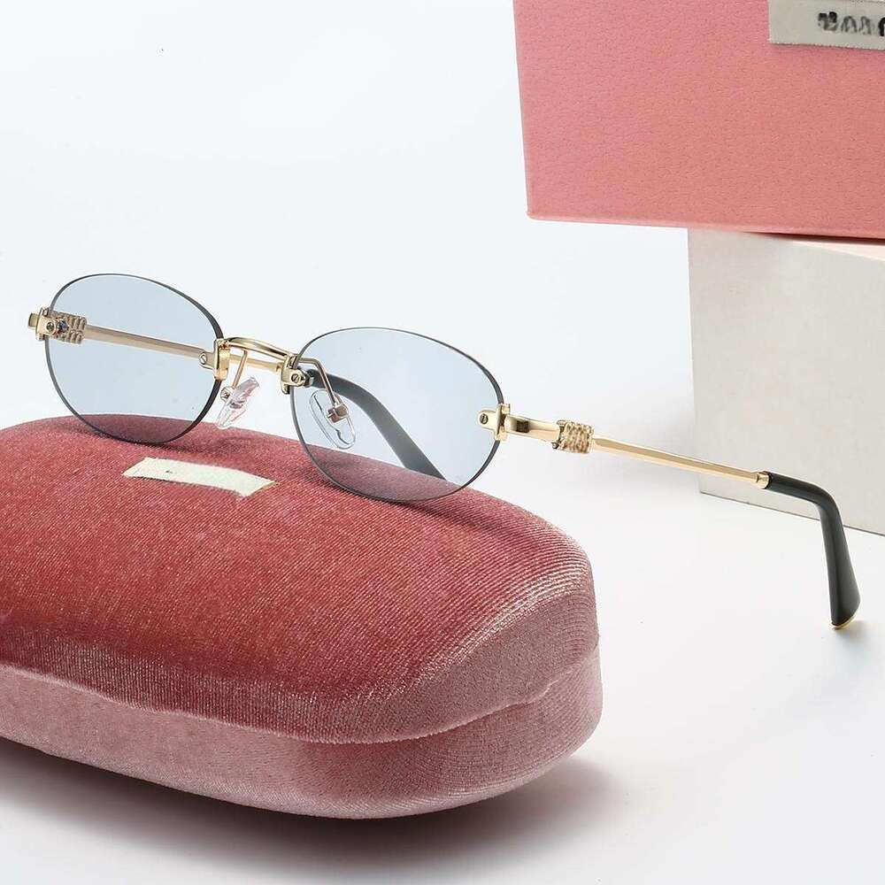Color-Changing Frameless for Women Korean Retro Cross-Border Trendy Round Anti-Blue Light Plain Frame High-End Fashion Glasses