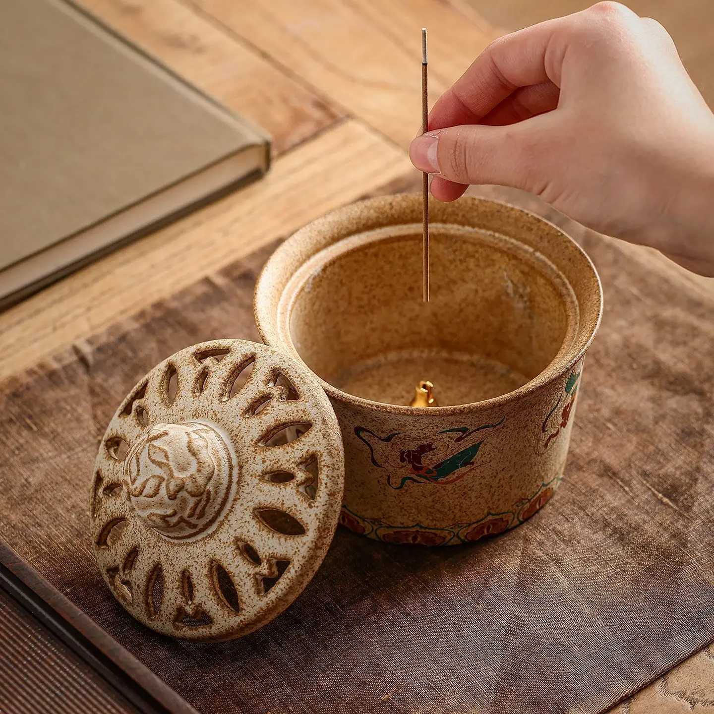 Retro Dunhuang Flying Incense Burner Ceramic Plate Incense Burner Decoration Multi Purpose Incense Plate Fragrance Holder C260209