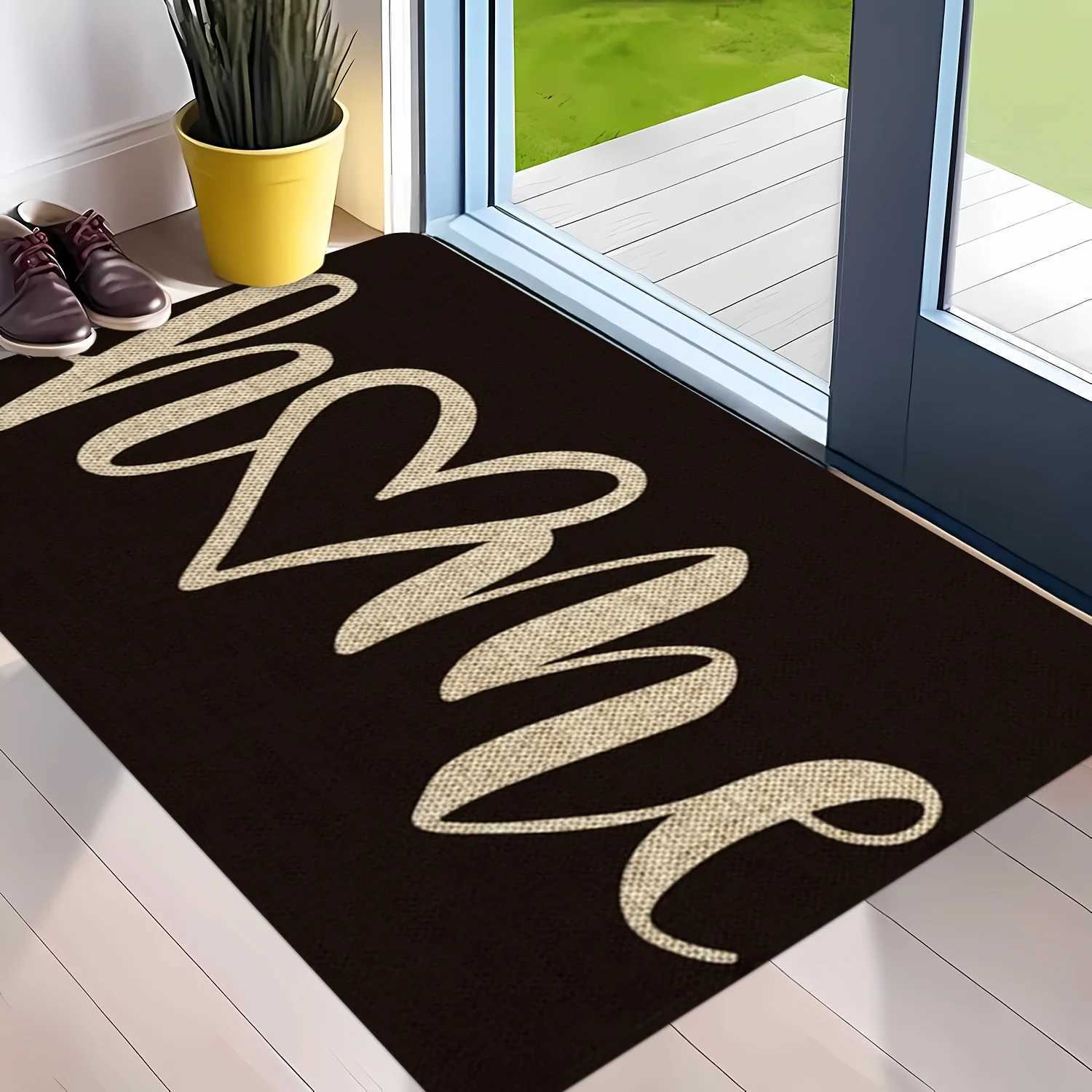 Washable Doormat Machine washable welcome doormat with home design pattern-suitable for bathroom living room bedroom kitchen S260207