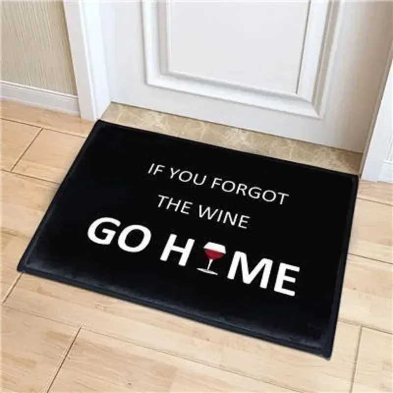 Funny Quote Door Mat with Wine and Multilingual Welcome Designs Decorative Floor Protector for Home Entrance and Party S260207