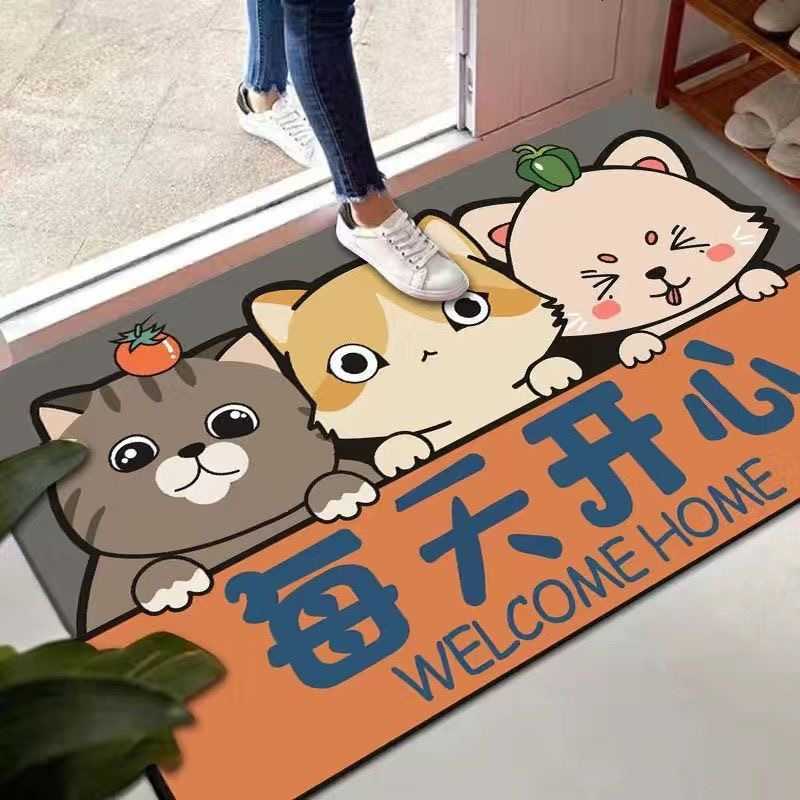 Diatomaceous Earth Door Mat for Entryway Bathroom Toilet Non-Slip Dirt-Resistant Water Absorbent Quick-Drying Household Cartoon Mat S260207