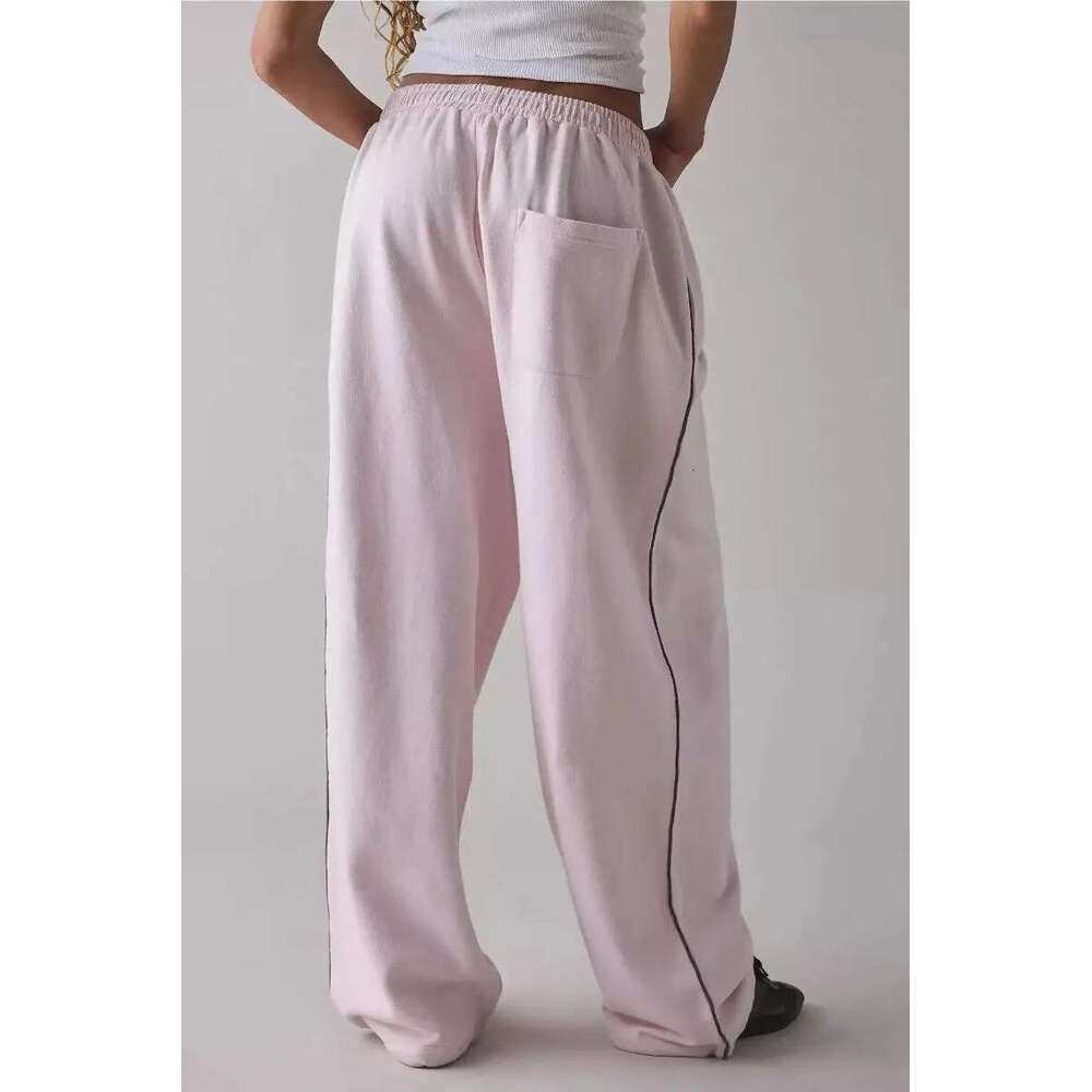 Women's Pants Womens Loose & Stylish Pink Casual Elegant Office Style Straight Leg Trousers Sweatpants Street H260209