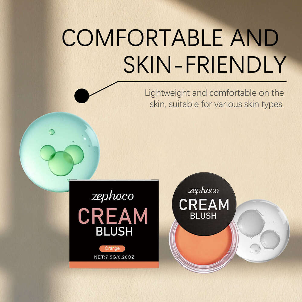 zephoco Orange Silky Smooth Blush - Naturally rosy facial color, delicate smooth application, radiant and atmospheric