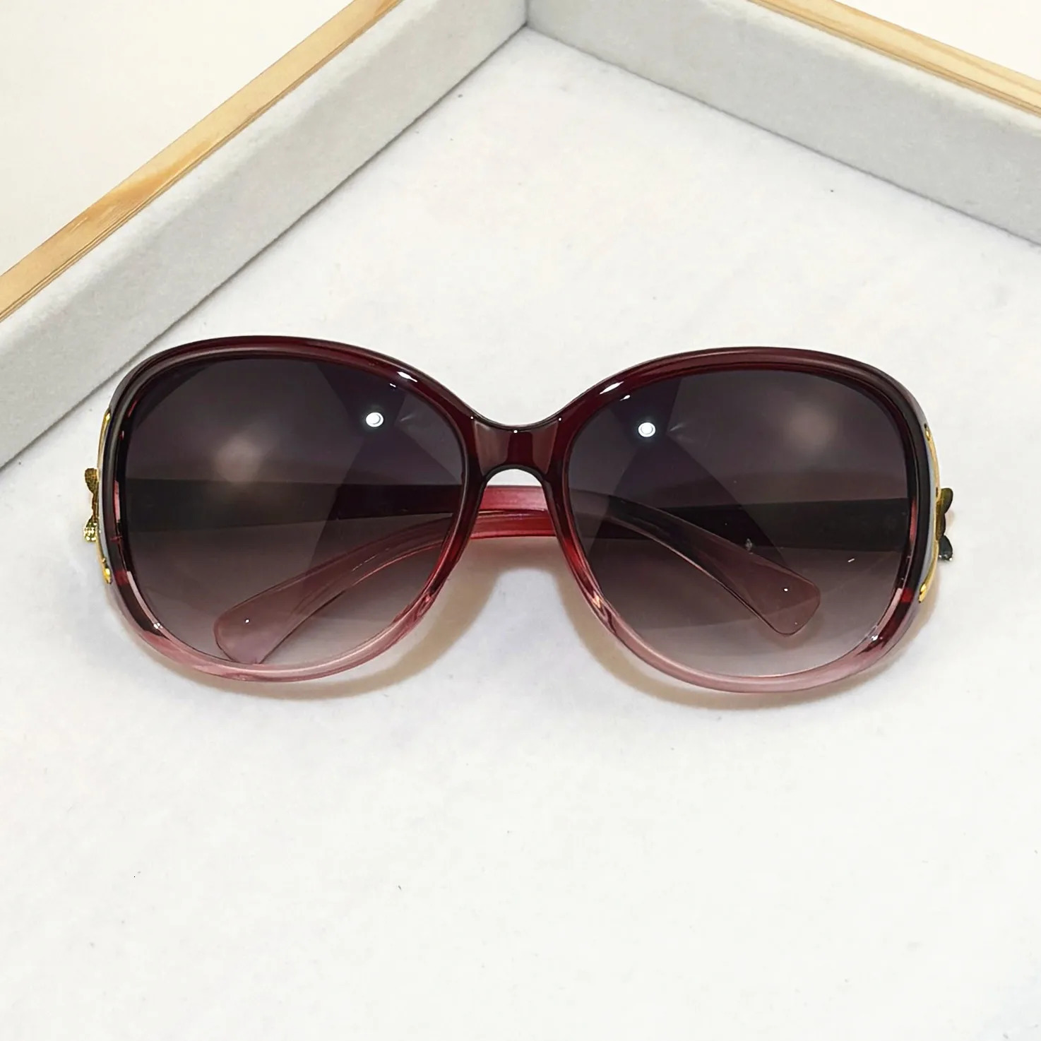 2PCS Fashion Oversized Sunglasse Plastic Female Big Frame Gradient Sun Glasses UV400 gafas de sol mujer 260207