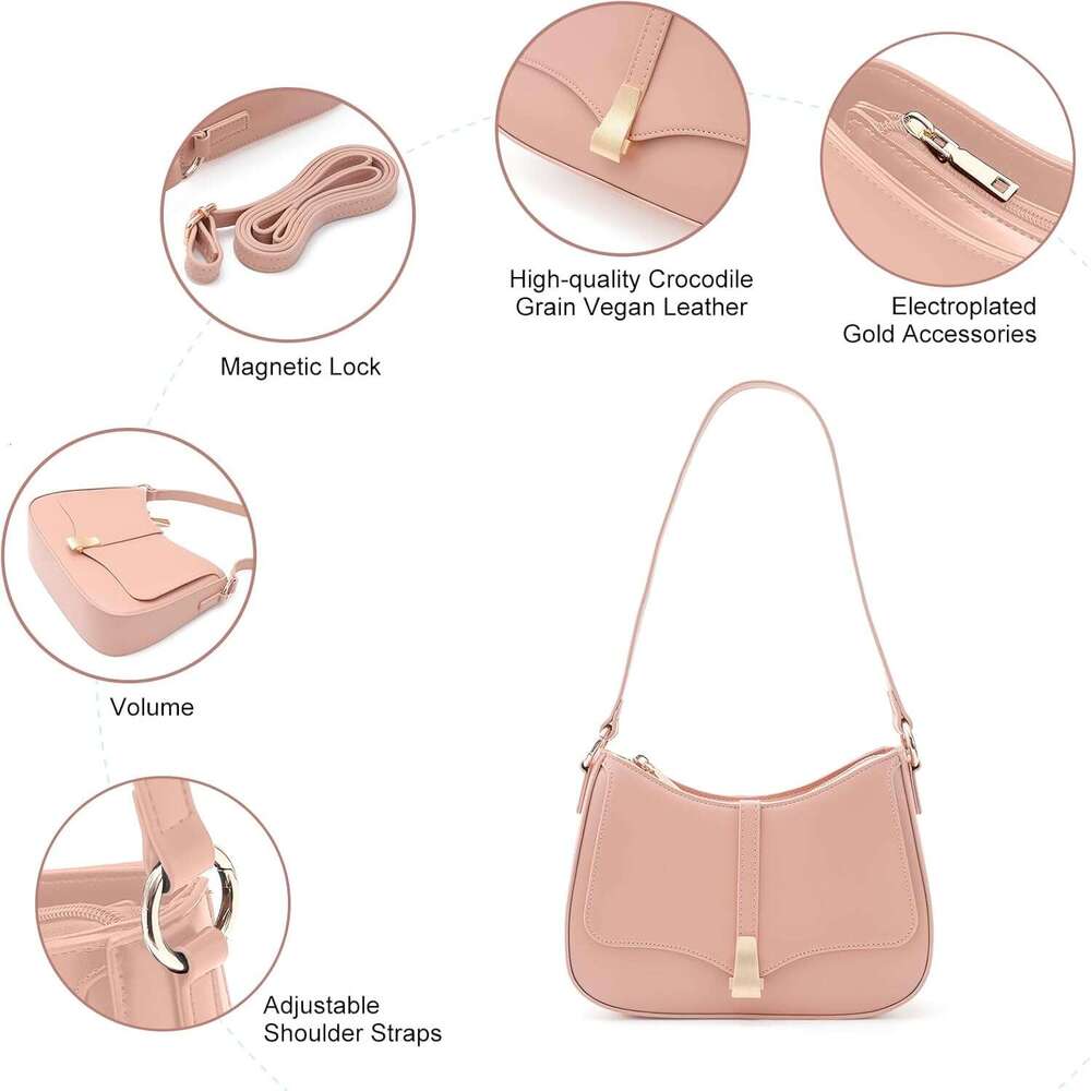 Crescent Shoulder Bag Women Vintage Retro Vegan Leather Tote Handbags Crossbody Bags Handbag For Women Designer Shoulder bag Classic