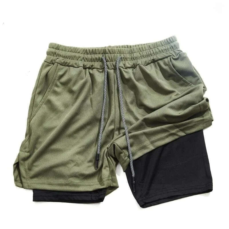 Double Layer Running Quick Dry 2-in-1 Athletic Shorts with Drawstring for Men Women Print Gym Running Athletic Shorts