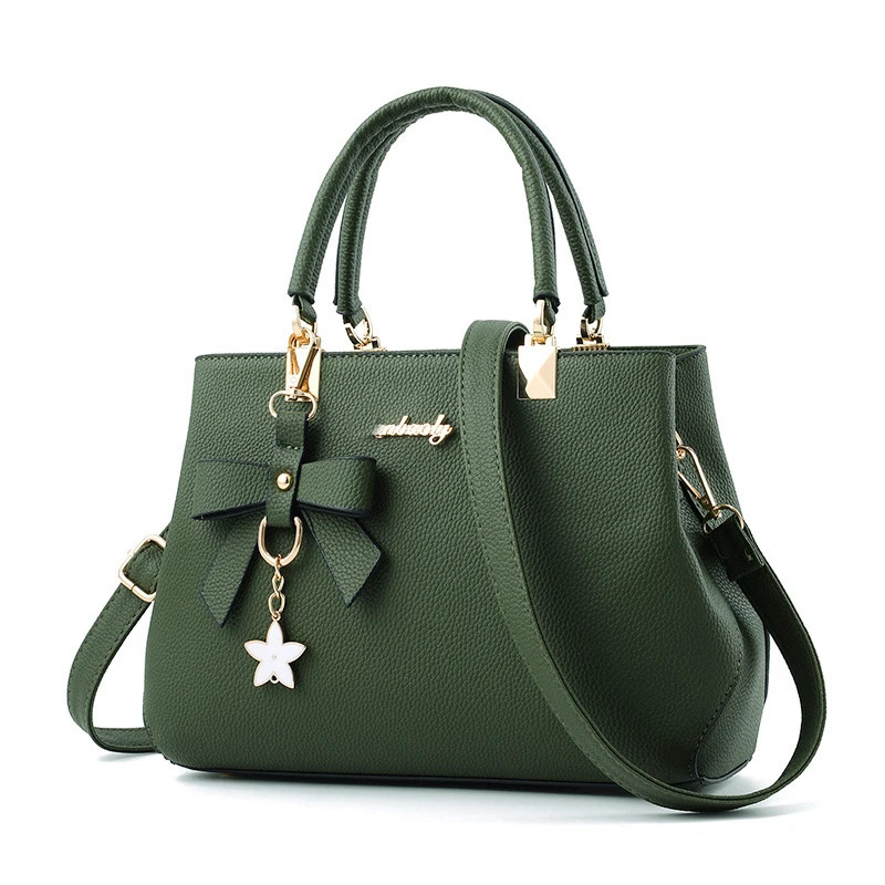 Yogodlns Elegant Women Messenger Bags with flower pendant Office Ladies Totes Pure Handbag for female Crossbody Shoulder Bags 260130