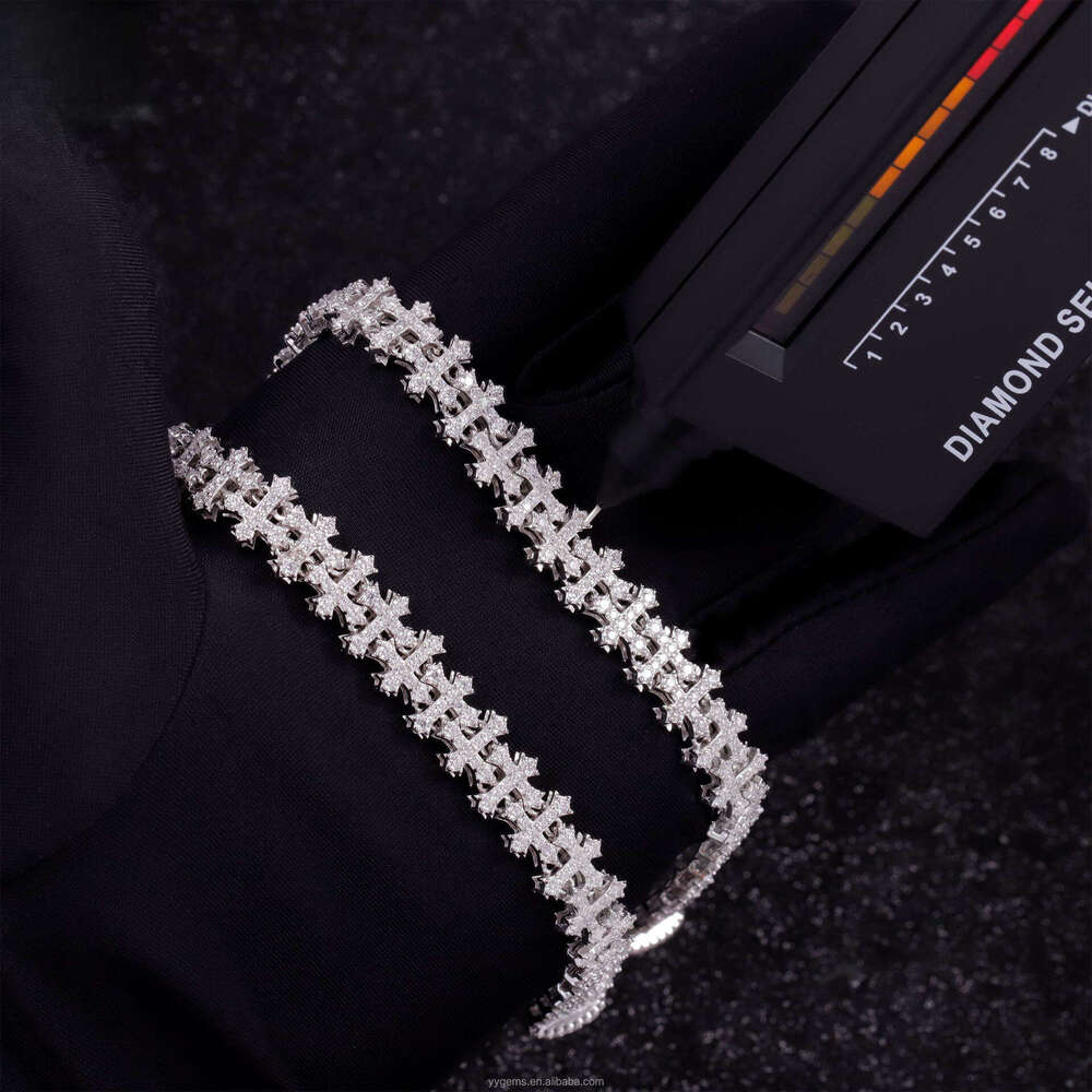 Moissanite Cross Bracelet Sterling Silver Minimalist Jewelry Versatile Bracelet Jewelry