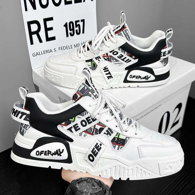 White Men's Spring Winter Breathable 2025 New Brand Thick Sole Sports Casual Sneakers Niche Versatile Trendy Shoes