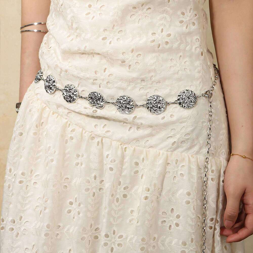 New geometric retro embossed Bohemian chain, paired with skirt and pants, stylish waist chain X260209