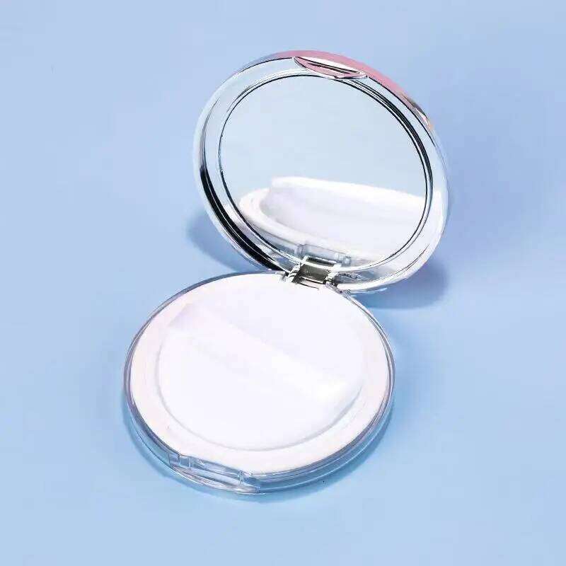 1 empty container with puff, plastic compact cosmetics, refillable powder puff box, loose 26L0209