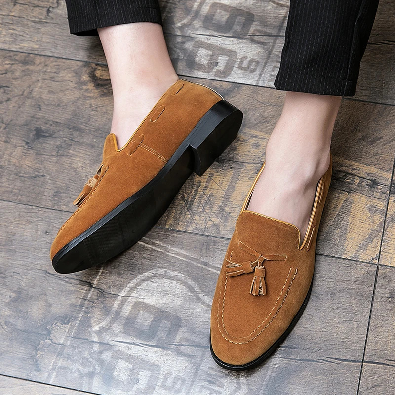 Men Casual Shoes Classic Flat Loafers Male Tassel Business Leather Man Social Party Formal 260126