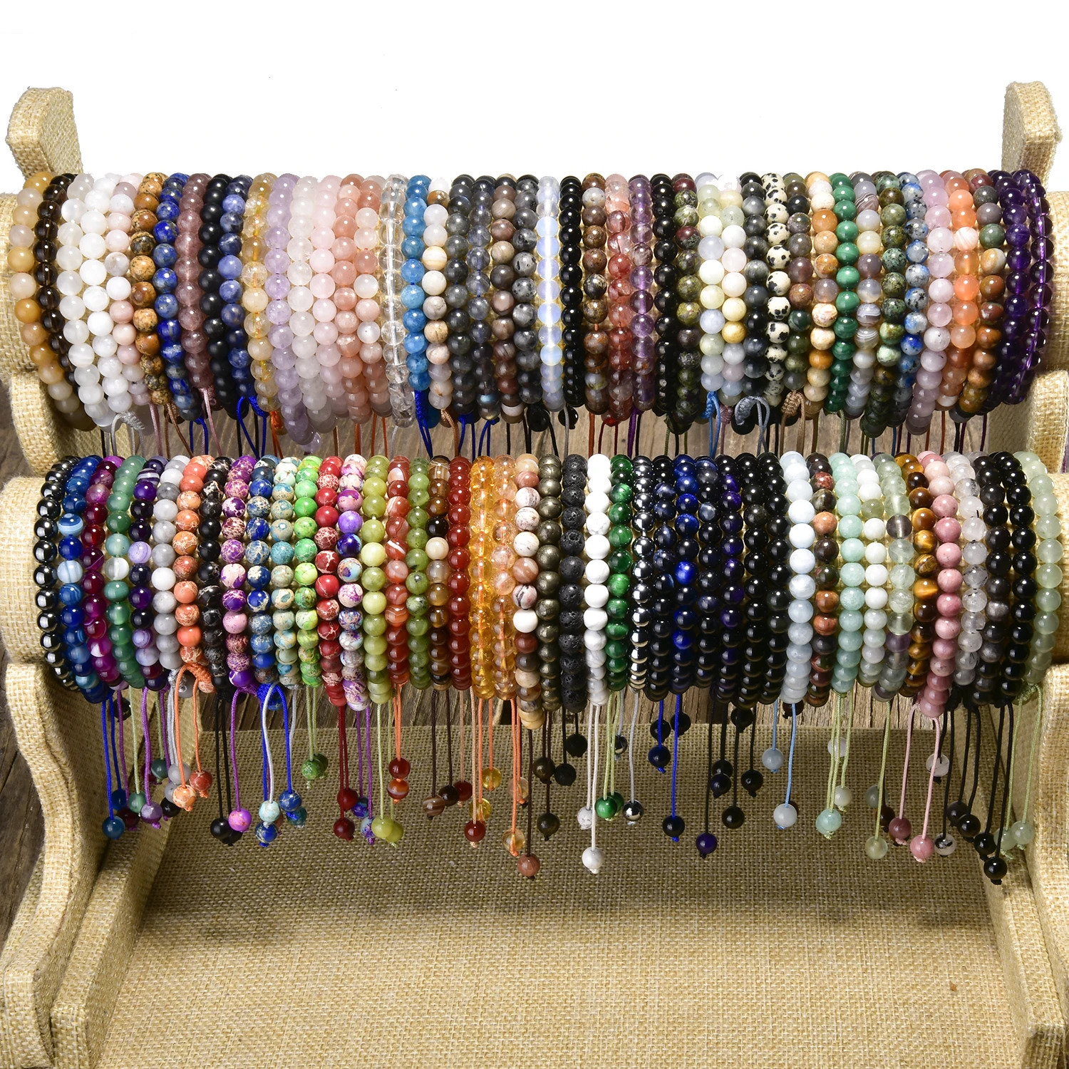 6mm Bohemia MoonStone Bracelet for Women Natural GemStone Carnelian Beads Crystal Healing Adjustable Braided Rope Bracelets 260202