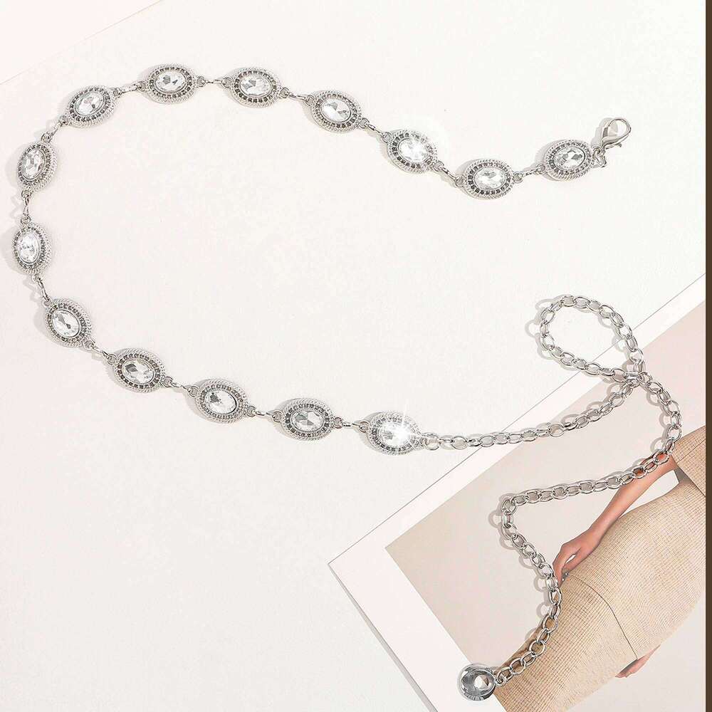 The new diamond-encrusted premium metal accessory goes stylish with dress pants waist chain X260209