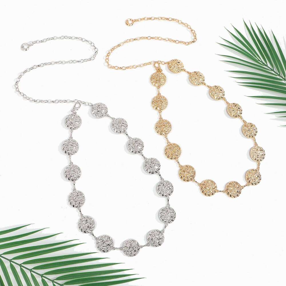 New geometric retro embossed Bohemian chain, paired with skirt and pants, stylish waist chain X260209