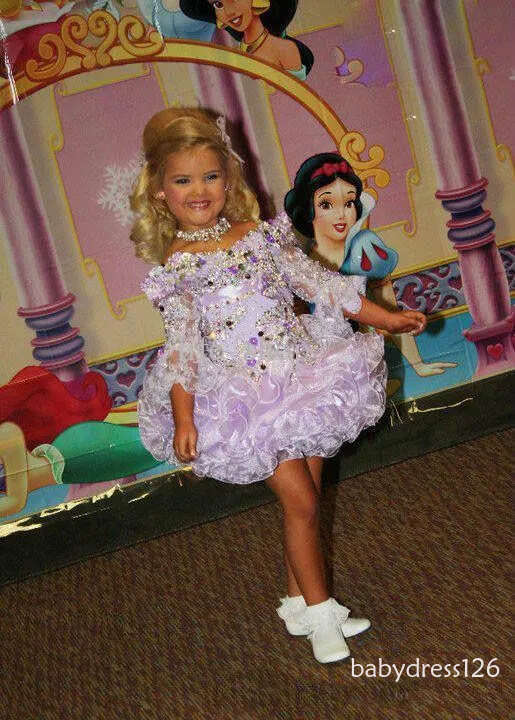 Eden Wood Lavender Girl's Pageant Dresses Vintage Party Cupcake Gowns Flower Girl Pretty Dress D17
