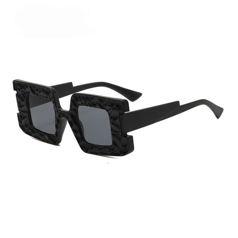 Sunglasses Bold Textured Square Frame UV Protection Trendy Eyewear Perfect for Street Style & Holiday Looks
