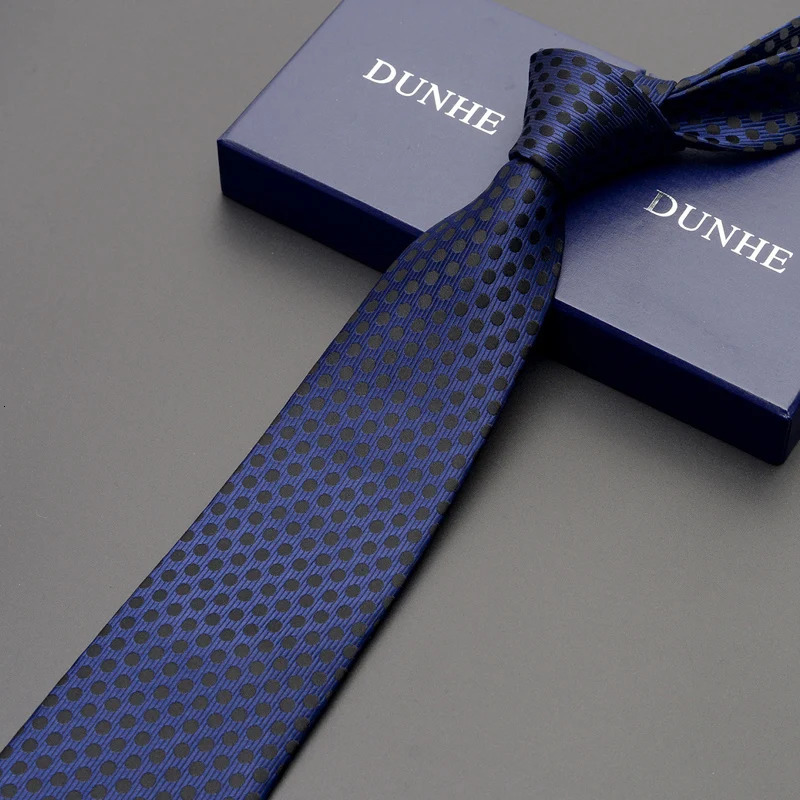 High Quality Fashion Neckties Business 6cm 8cm Stripe Deep Blue Ties for Men s Cravat Male Gift 260208