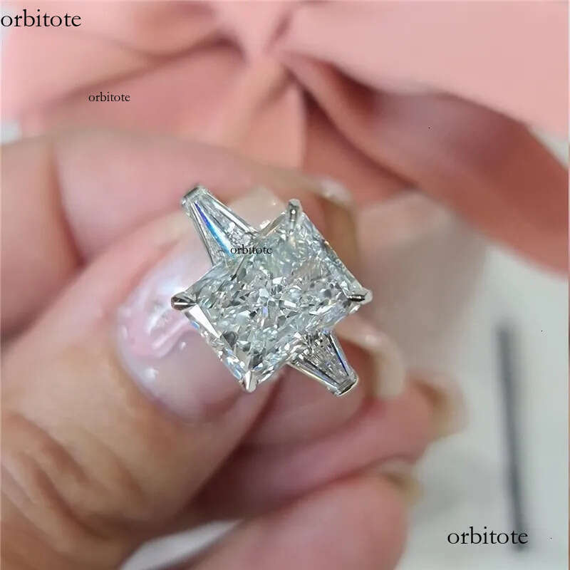 Jewelry 14K Solid Classical Engagement Rings For Women 3.0CT IGI Certificate Radiant Cut Lab Dia Wedding Two Baguette Real Gold Ring ce