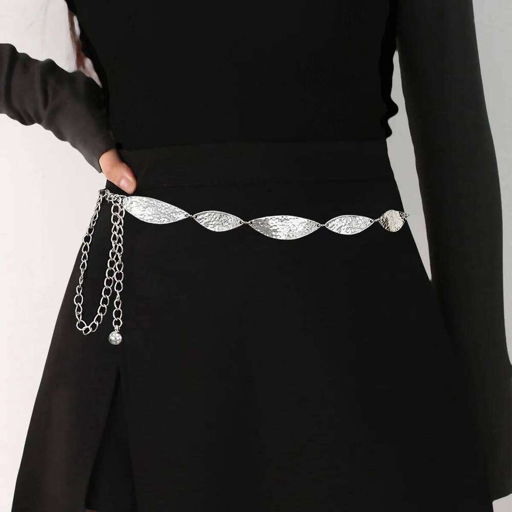New Bohemian Style Metal Leaf Waist Accessories Fashion Retro Belt for Dress Unique Design Chain X260209