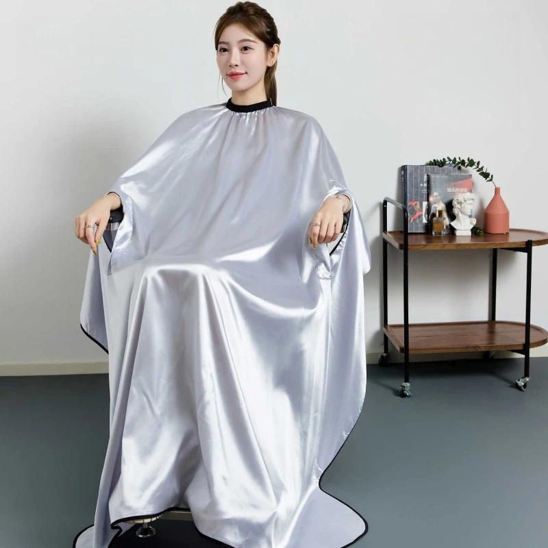 Silk Hair Cutting Wrap Cloth For Hair Salons Pink Hairdressing Cape Barber Haircut Apron Long Sleeve Hairdresser Robe 260203