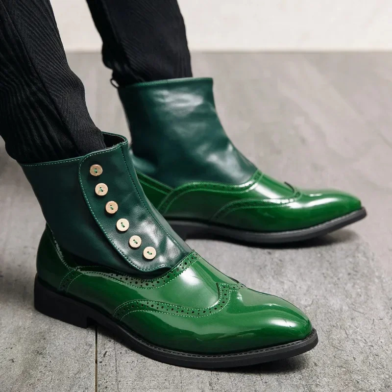 Mens Classic Retro Genuine Leather Chelsea Boots Men Fashion Ankle Boot Casual British Style Short HighTop Shoes 260208