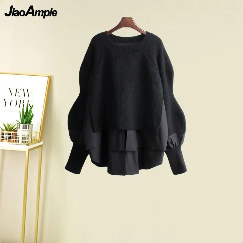 Womens Spring Autumn Fashion Two Piece Knit SweaterStrap A-line Skirt Suit Korean Elegant Pullover Dress Matching Set 260208