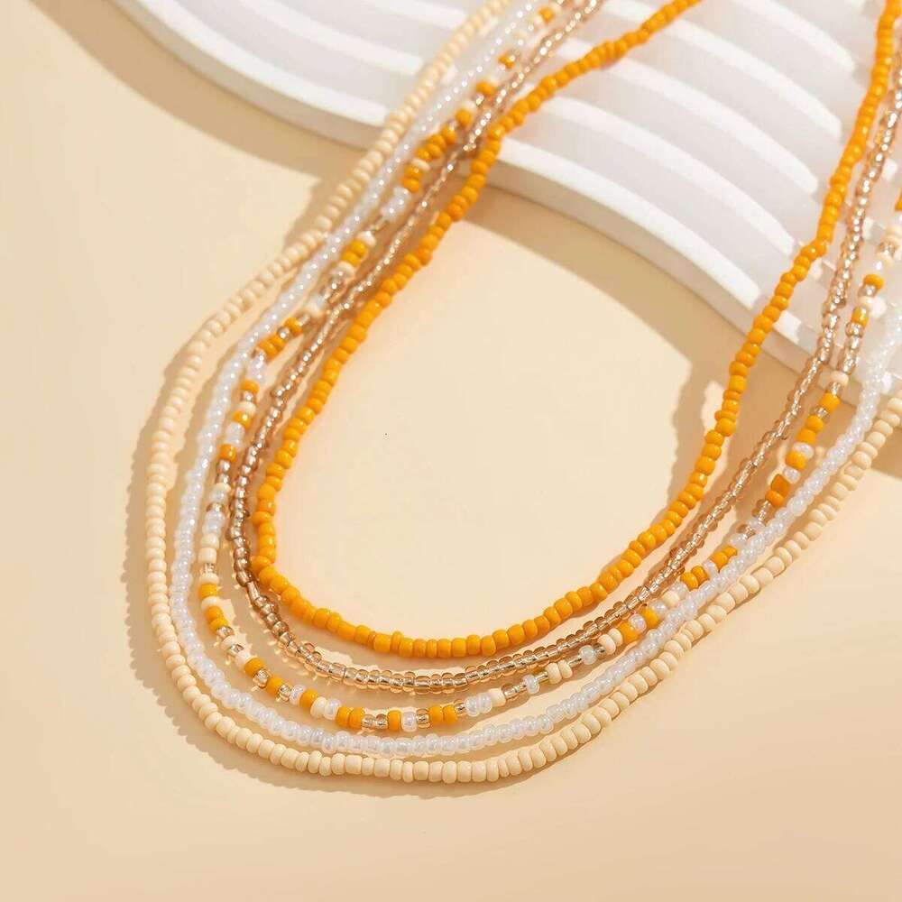 5Pcs/Set Bohemian Coloful Rice Bead Waist for Women Sexy Bikini Multilayer Thin Belt Belly Chain Summer Beach Body Jewelry X260209