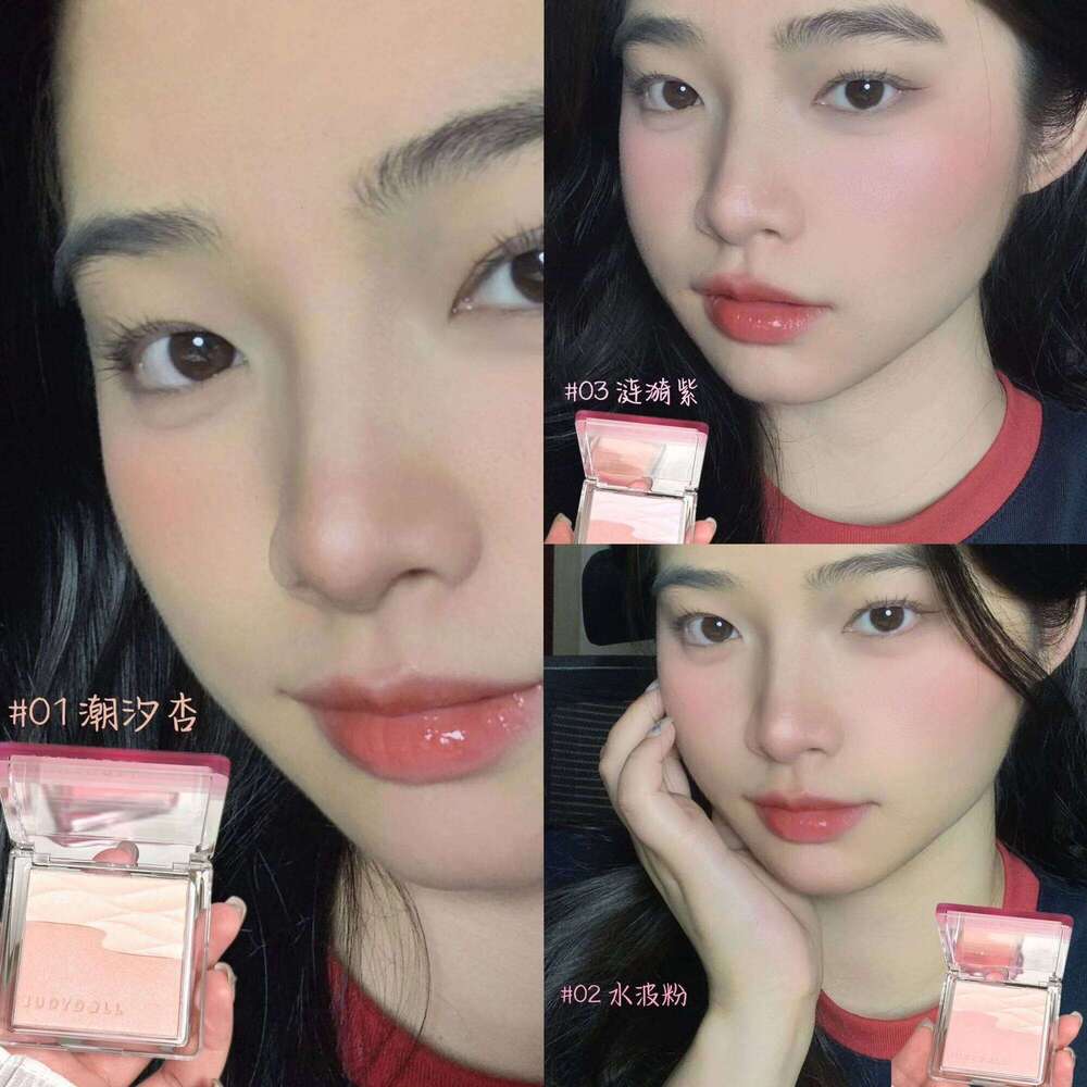 Judydoll Shimmer Powder Two Color Brightening Face Matte Glitter Finish Makeup Korean Blush Palette 26L0209