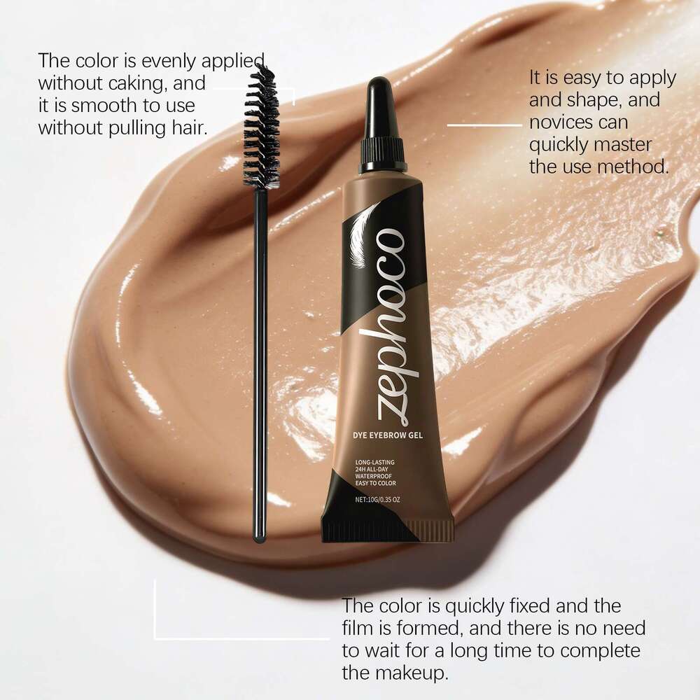 zephoco Anti-Fade Eyebrow Tint gold Velvety matte finish, long-lasting, natural wild brows with distinct, three-dimensional definition