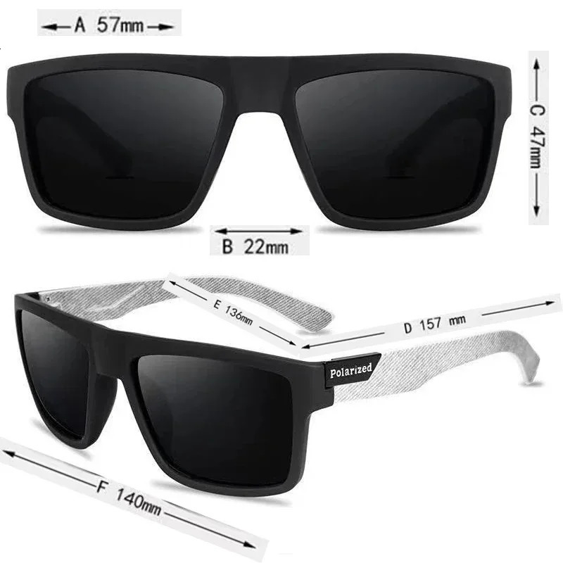 Polarized Square Sunglasses UV400 Black Fashion Shades for Men Women Ideal Driving Fishing Outdoor Sports 260206