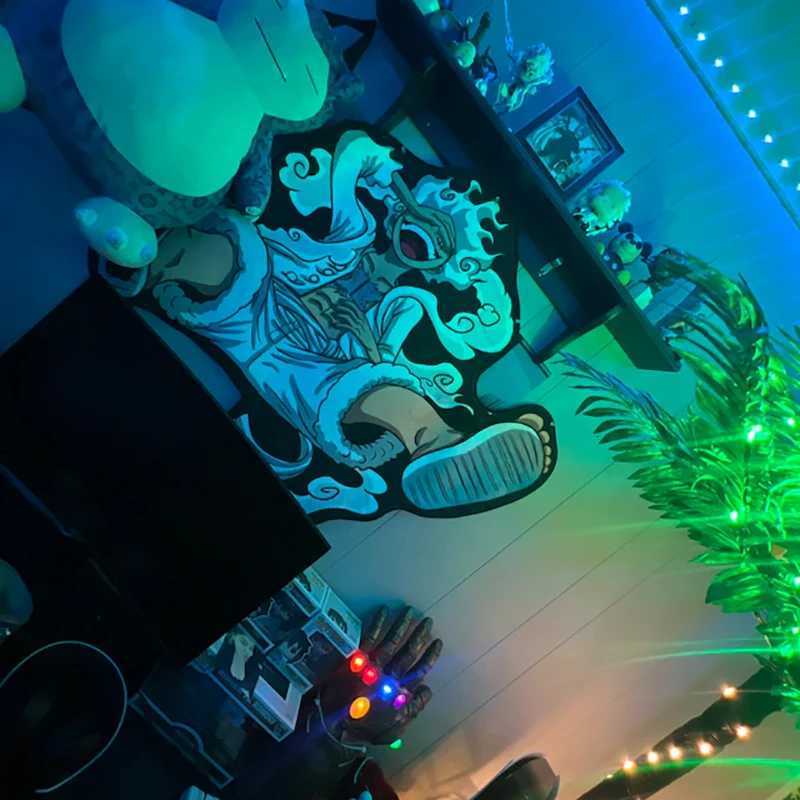 One PIECE Luffy Gear 5 Shaped Anime Room Manga Cartoon Irregular Rug Home Decoration Carpets Non-Slip Mat for Sofa Living Room S260207