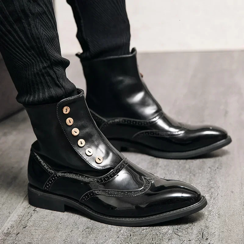 Mens Classic Retro Genuine Leather Chelsea Boots Men Fashion Ankle Boot Casual British Style Short HighTop Shoes 260208