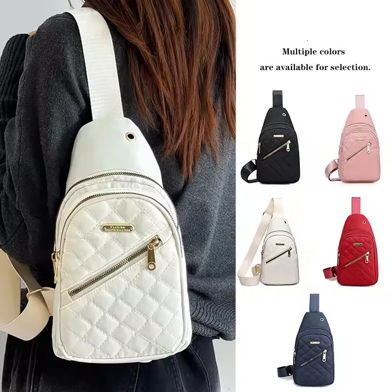Minimalist LargeCapacity Womens Chest Bag MultiLayer Embroidered Front Backpack Casual Outdoor Crossbody for Girls 260208