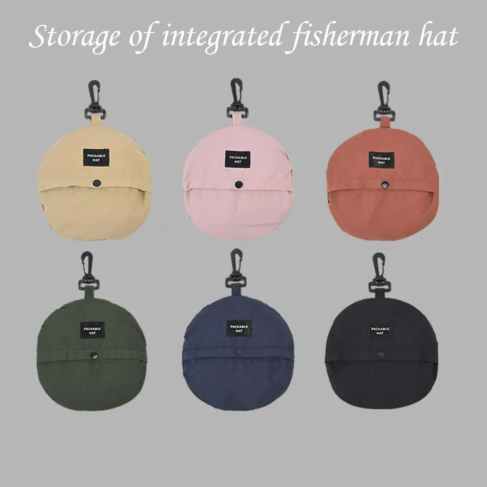 Summer Sun Protection Waterproof Bucket Hat Camping Hiking Cap With Storage Bag AntiUV Mountaineering Caps Panama 260206