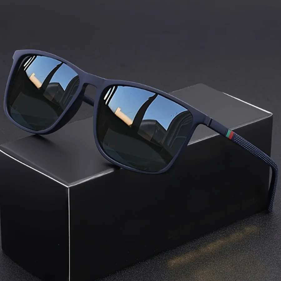 Classic Square Mens Sunglasses Comfortable Lightweight Black Frame Glasses Ideal for Travel Pography Gifts 260128