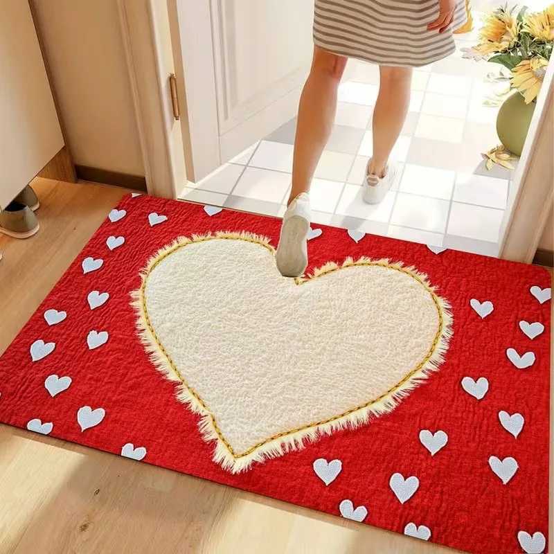 Valentines Day Love Heart Gnome Doormat Non-Slip Rugs for Living Room Bedroom Kitchen Mat Machine Washable Home Decor Carpet S260207