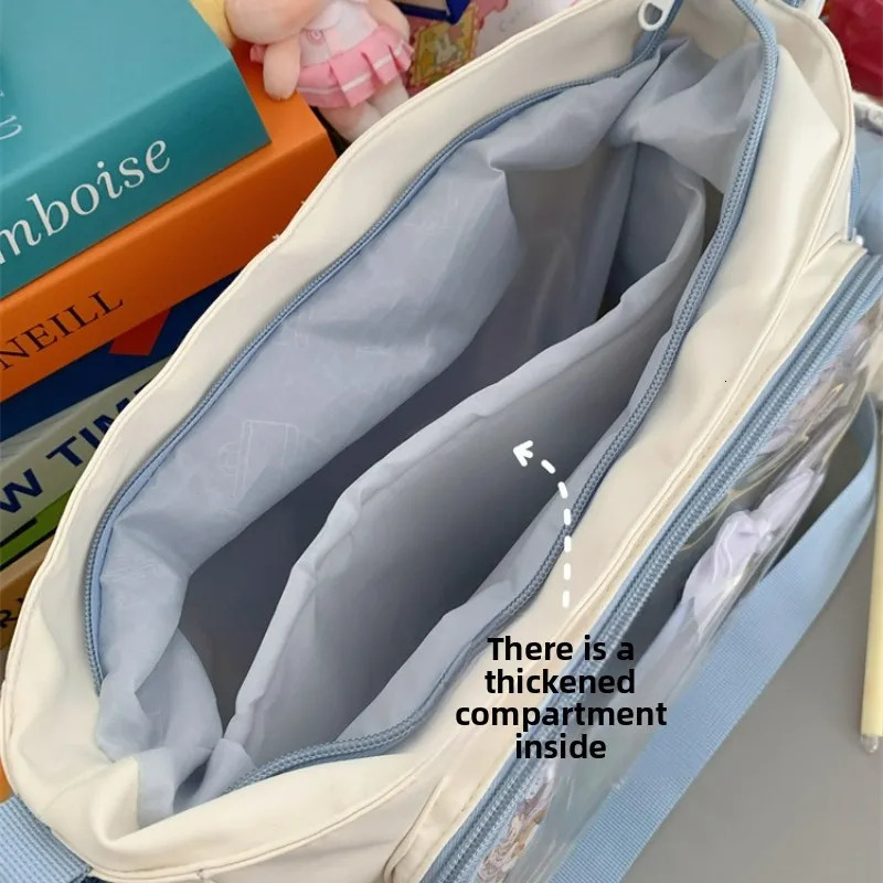 Trendy Transparent Simple Crossbody Bag for Girls Large Capacity School Shoulder Comfortable and Versatile Texture Ita 260208