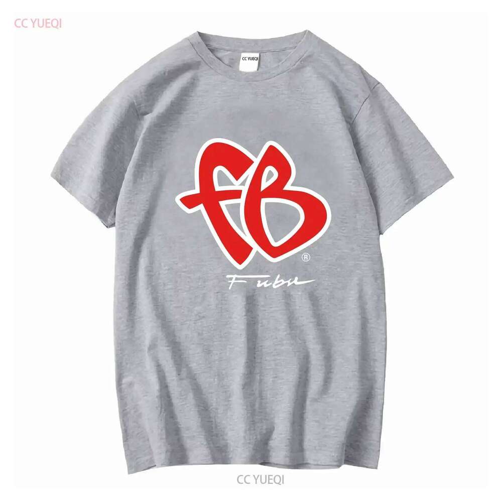Vintage Fubu Big Logo T Shirt Black S Rap Hip Hop Y2K long or short sleeves vintage Washed Versatile Stylish Soft Breathable X260209