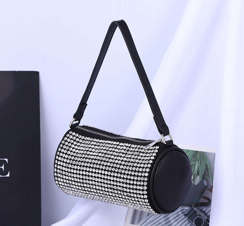 Trendy Inlaid Brick Small Round Party Wedding Diamond Handbag Socialite Cheongsam Oval Evening Bag